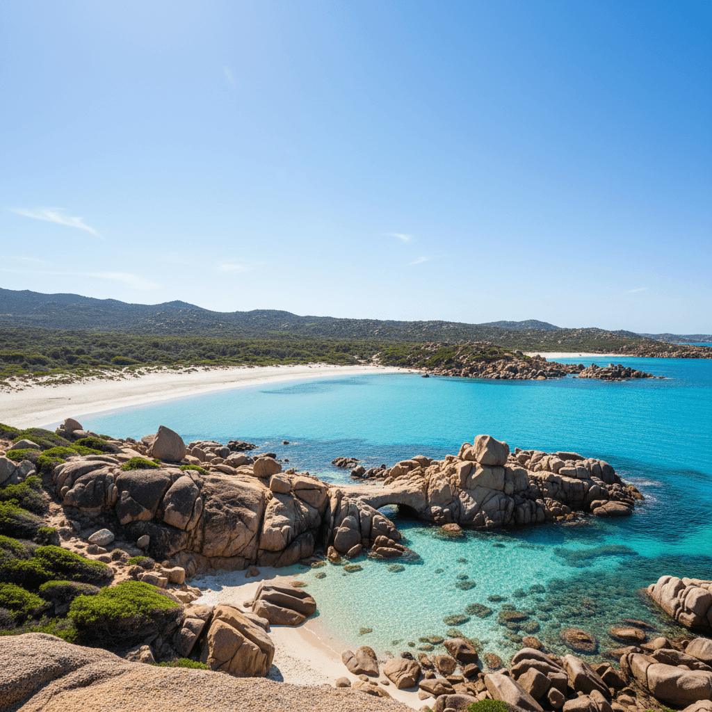 Sardinia's untouched white sand beach and turquoise waters