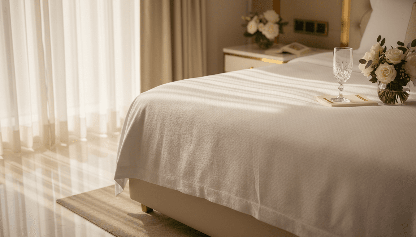 Five-Star Accommodations - Luxury hotel suite with premium linens and elegant details